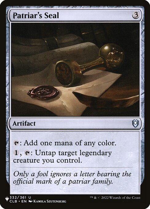 Patriar's Seal - The List - CLB-332