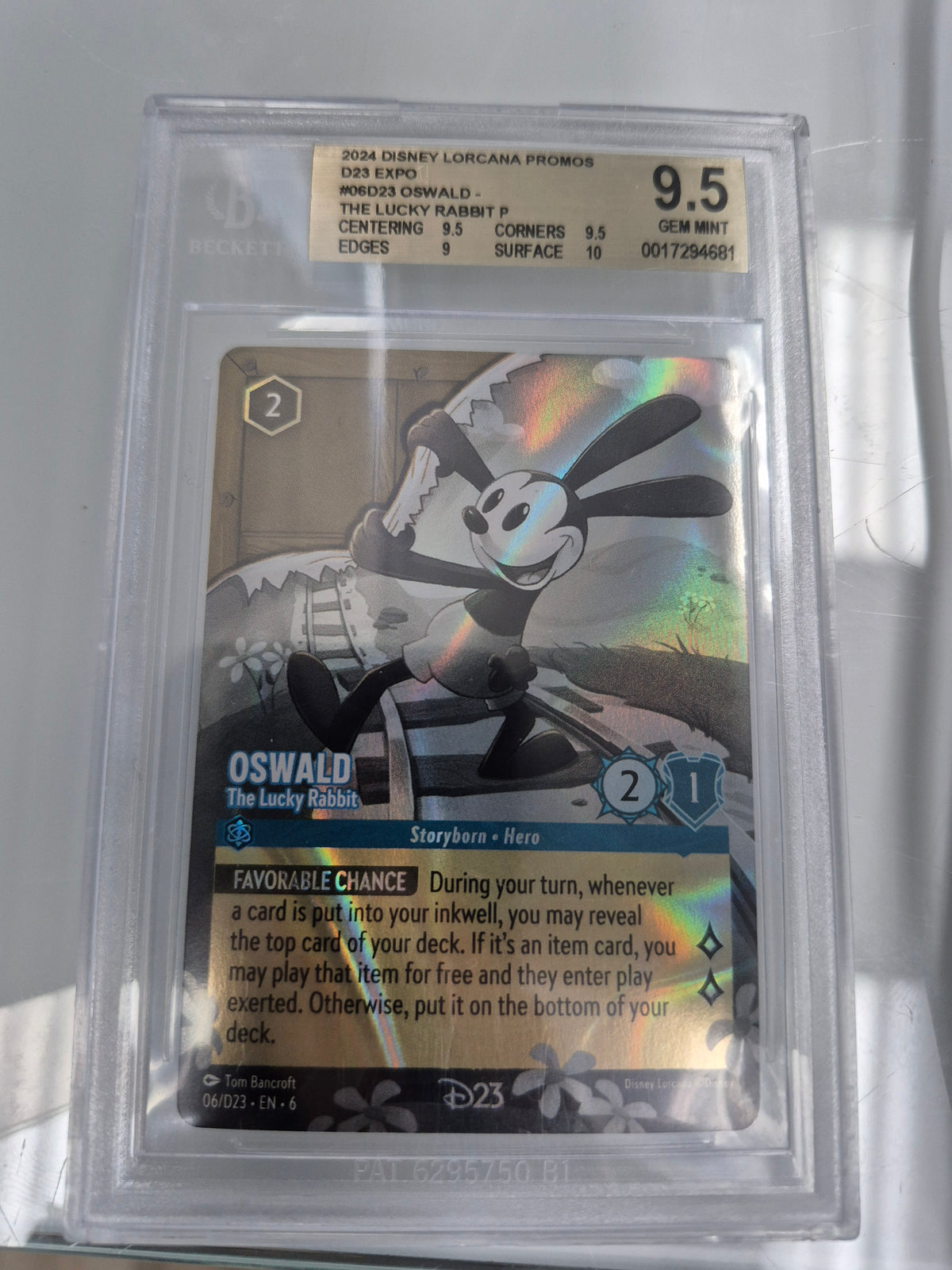 Oswald - The Lucky Rabbit P 2024 2024 Disney Lorcana D23 Expo Promos BGS 9.5