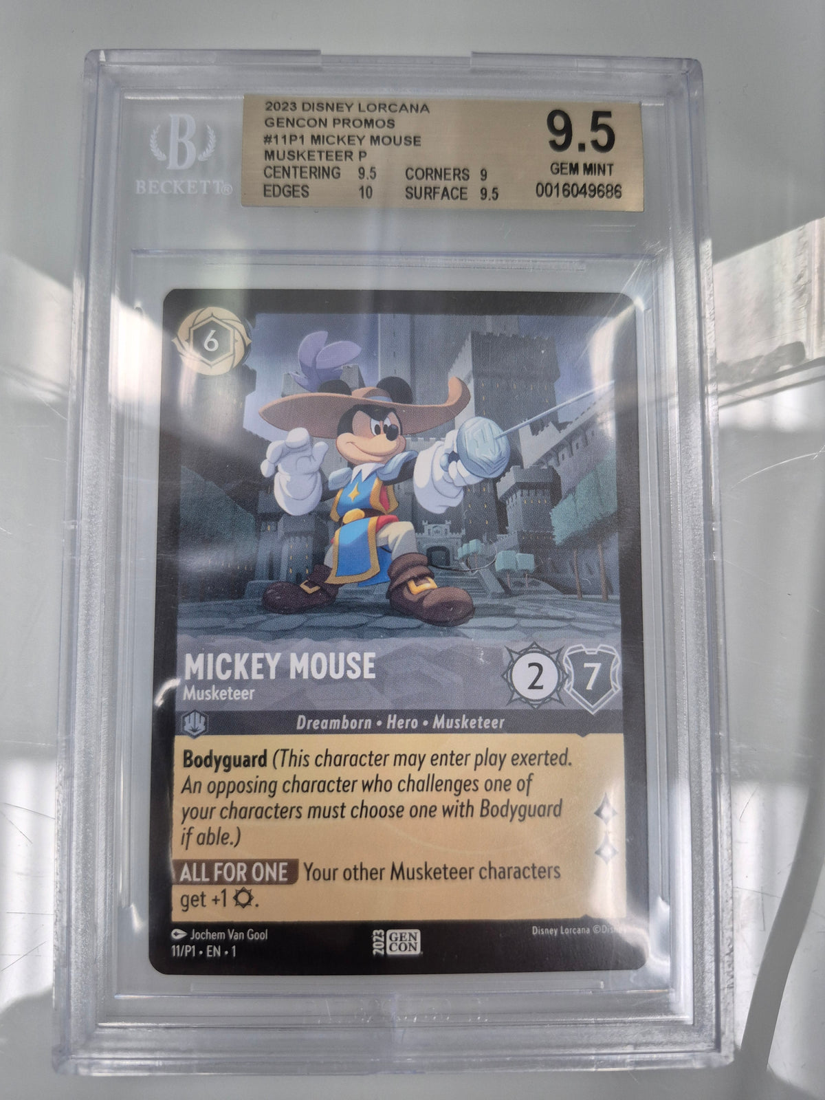 Mickey Mouse Musketeer P 2023 2023 Disney Lorcana GenCon Promos BGS 9.5