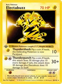 Electabuzz - Base Set (Shadowless) - 020/102