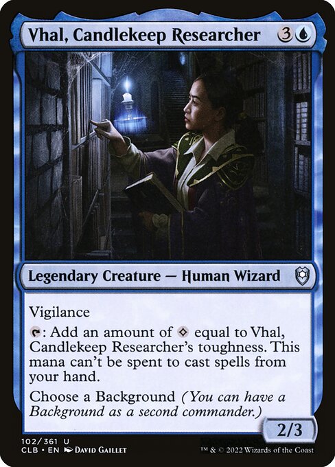 Vhal, Candlekeep Researcher - Commander Legends: Battle for Baldur's Gate - 102