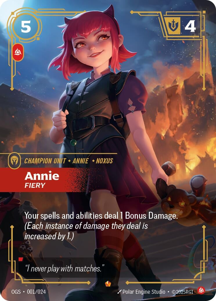 Image for Annie - Fiery (001/024) (OGS) - Riftbound: League of Legends Trading Card Game
