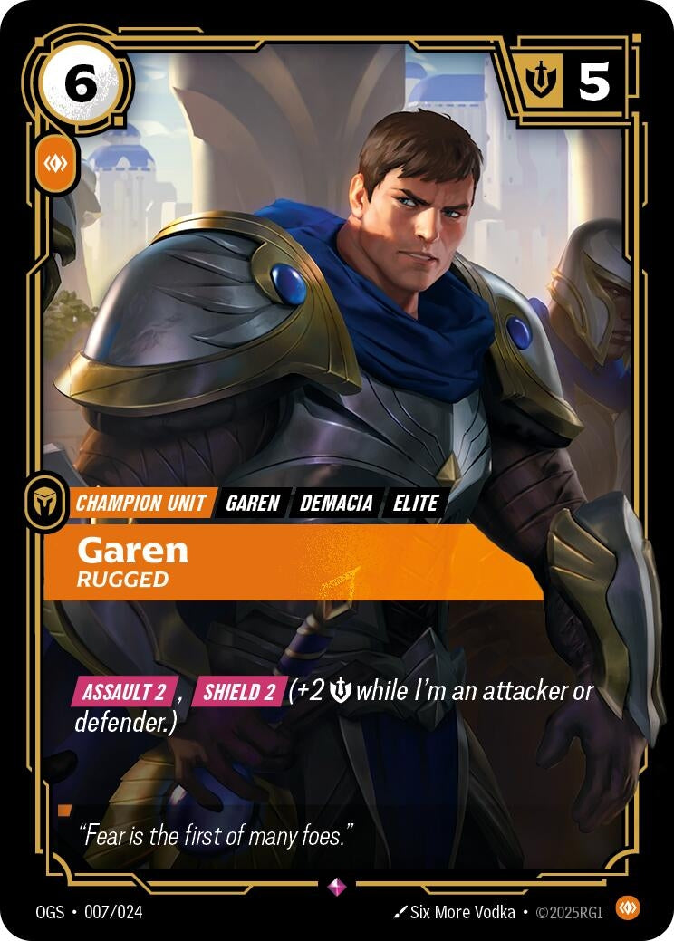 Image for Garen - Rugged (007/024) (OGS) - Riftbound: League of Legends Trading Card Game