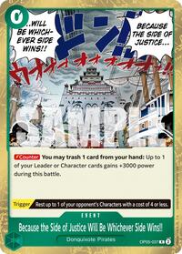 Because the Side of Justice Will Be Whichever Side Wins!! (Reprint) - Premium Booster -The Best- Vol. 2 - OP05-037