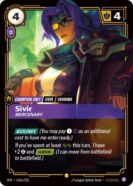 Image for Sivir - Mercenary (Alternate Art) (143a/221) (SFD) - Riftbound: League of Legends Trading Card Game