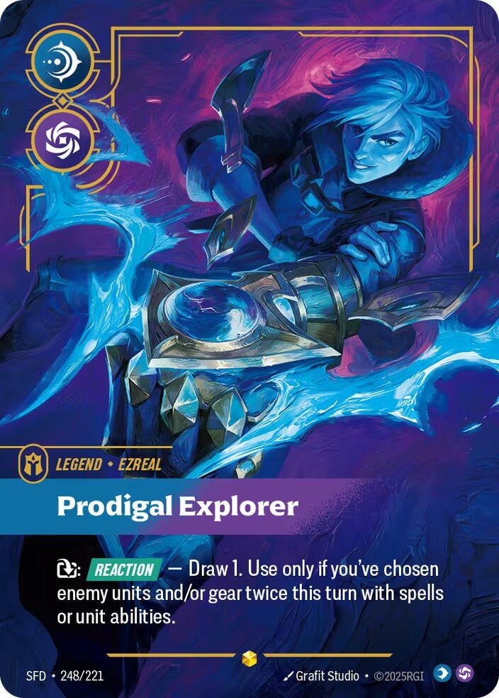 Image for Ezreal - Prodigal Explorer (Overnumbered) (248/221) (SFD) - Riftbound: League of Legends Trading Card Game