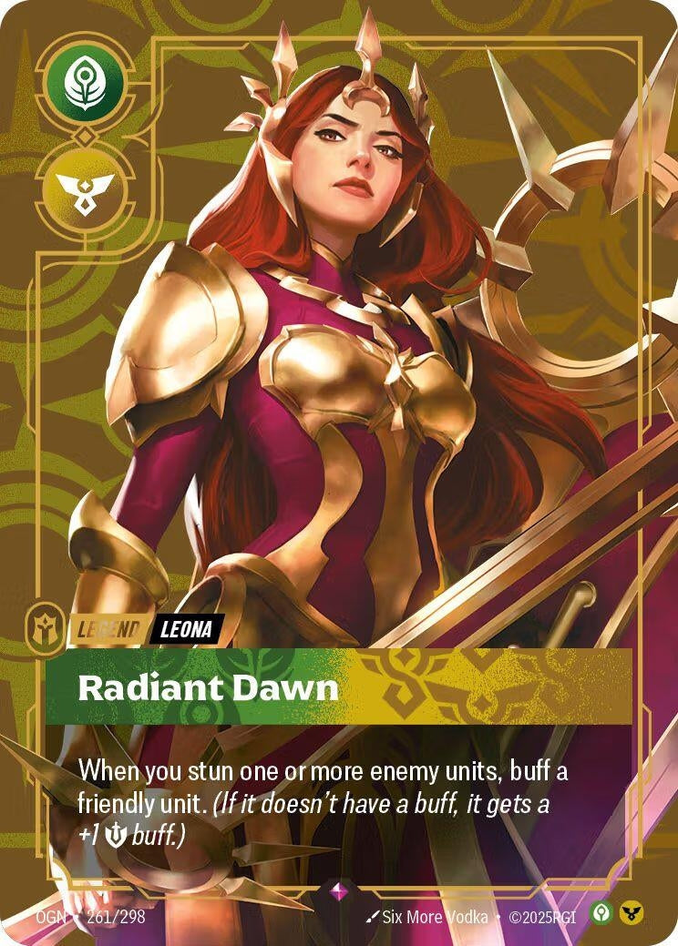 Image for Leona - Radiant Dawn (Metal) (261/298) (OPP) - Riftbound: League of Legends Trading Card Game