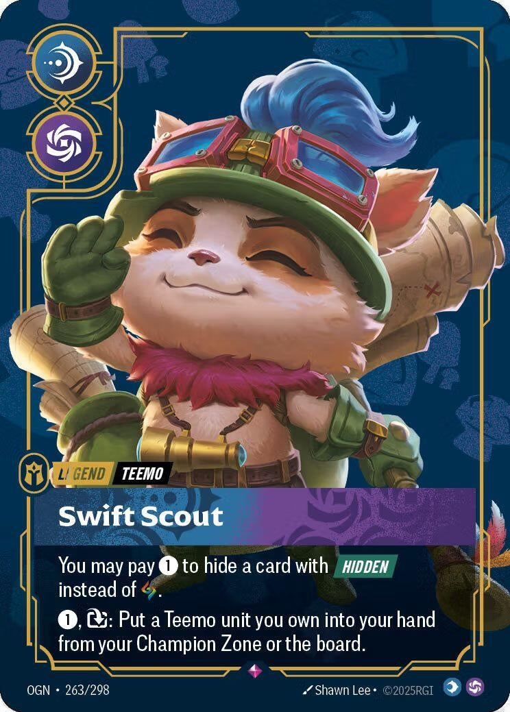 Image for Teemo - Swift Scout (Metal) (263/298) (OPP) - Riftbound: League of Legends Trading Card Game