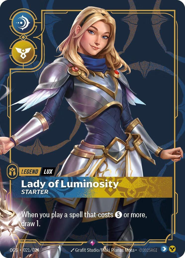 Image for Lux - Lady of Luminosity (Metal) (021/024) (OPP) - Riftbound: League of Legends Trading Card Game