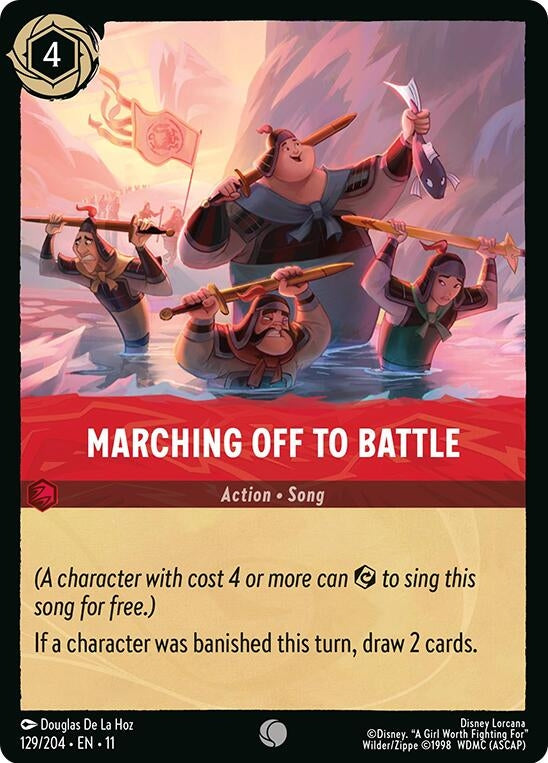 Image for Marching Off to Battle (129/204) (11) - Disney Lorcana