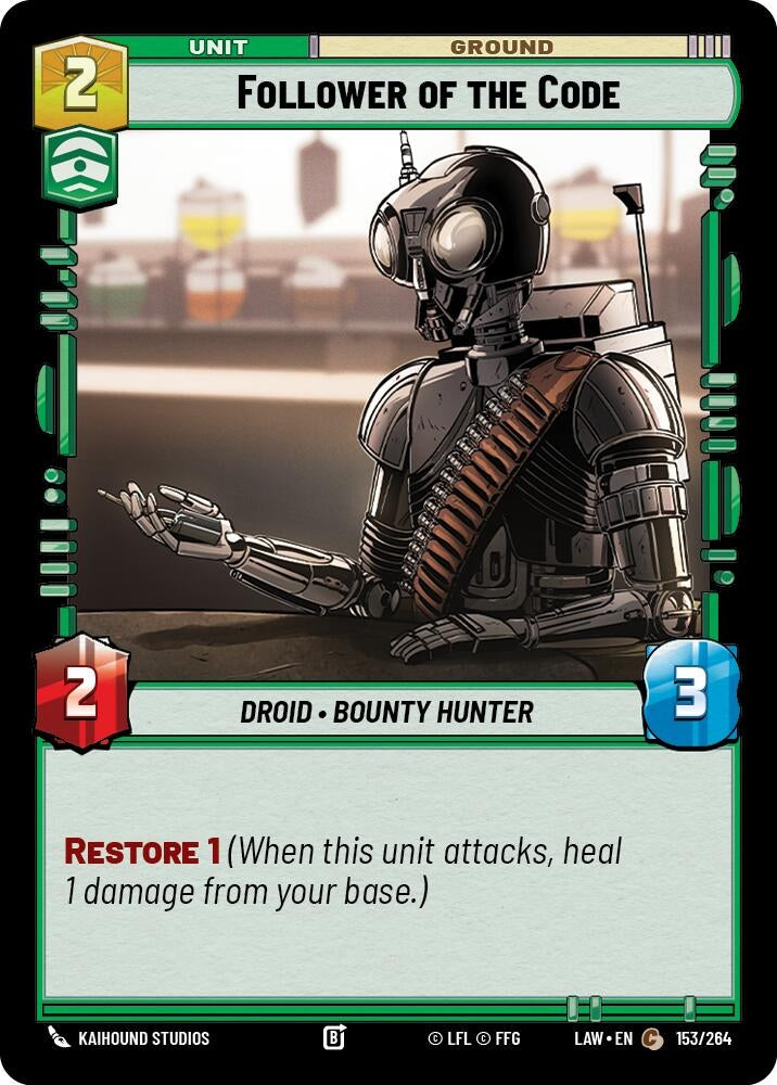 Image for Follower of the Code (153/264) (LAW) - Star Wars: Unlimited