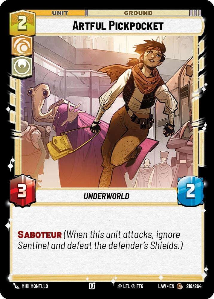 Image for Artful Pickpocket (218/264) (LAW) - Star Wars: Unlimited