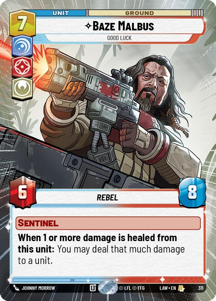 Image for Baze Malbus - Good Luck (Hyperspace) (311) (LAW) - Star Wars: Unlimited