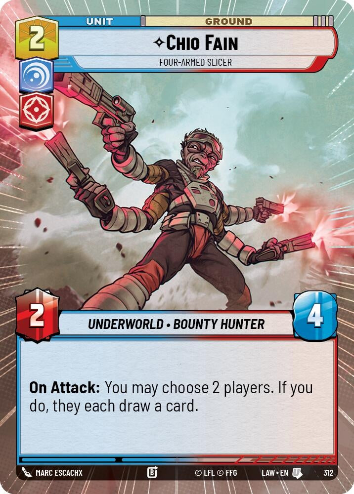 Image for Chio Fain - Four-Armed Slicer (Hyperspace) (312) (LAW) - Star Wars: Unlimited
