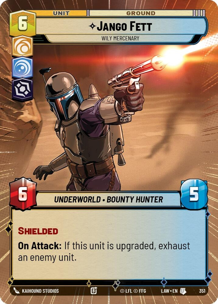 Image for Jango Fett - Wily Mercenary (Hyperspace) (351) (LAW) - Star Wars: Unlimited
