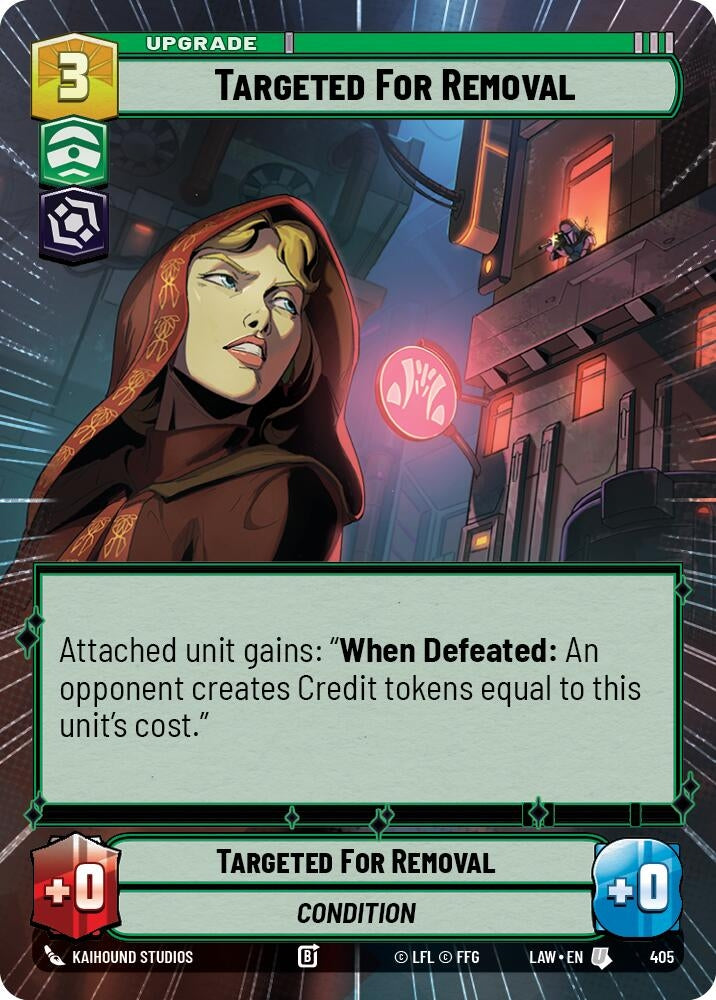 Image for Targeted for Removal (Hyperspace) (405) (LAW) - Star Wars: Unlimited