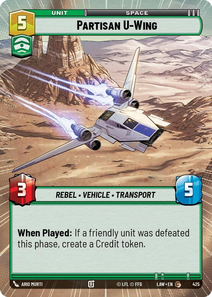 Image for Partisan U-Wing (Hyperspace) (425) (LAW) - Star Wars: Unlimited