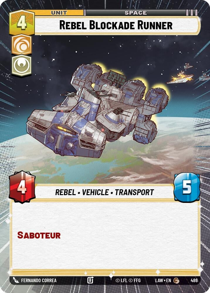 Image for Rebel Blockade Runner (Hyperspace) (486) (LAW) - Star Wars: Unlimited
