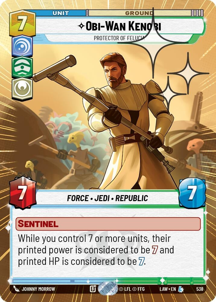 Image for Obi-Wan Kenobi - Protector of Felucia (Hyperspace Foil) (538) (LAW) - Star Wars: Unlimited