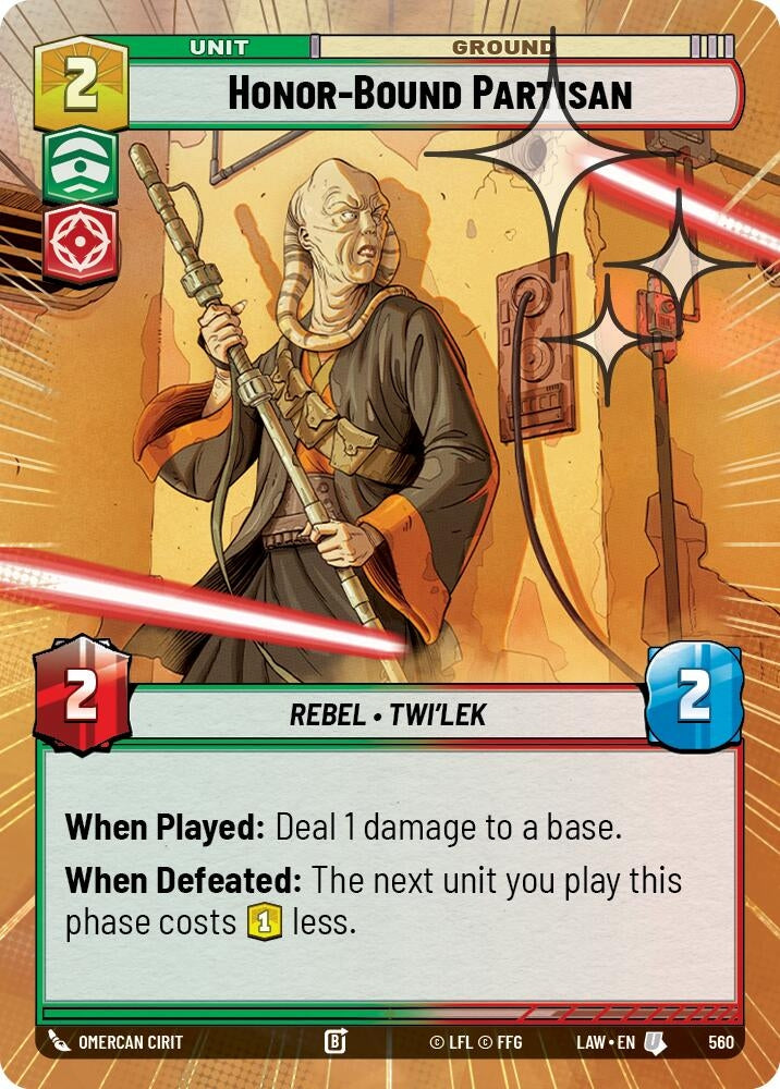 Image for Honor-Bound Partisan (Hyperspace Foil) (560) (LAW) - Star Wars: Unlimited
