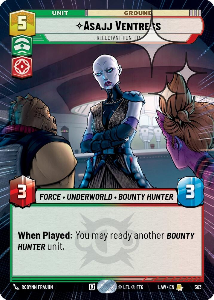 Image for Asajj Ventress - Reluctant Hunter (Hyperspace Foil) (563) (LAW) - Star Wars: Unlimited
