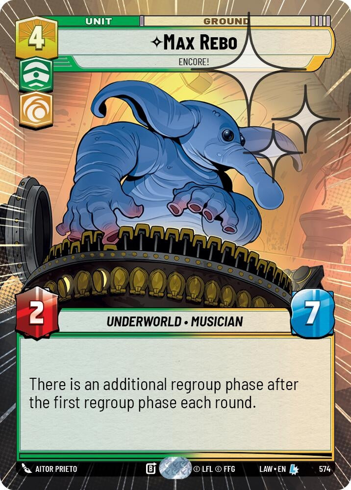 Image for Max Rebo - Encore! (Hyperspace Foil) (574) (LAW) - Star Wars: Unlimited