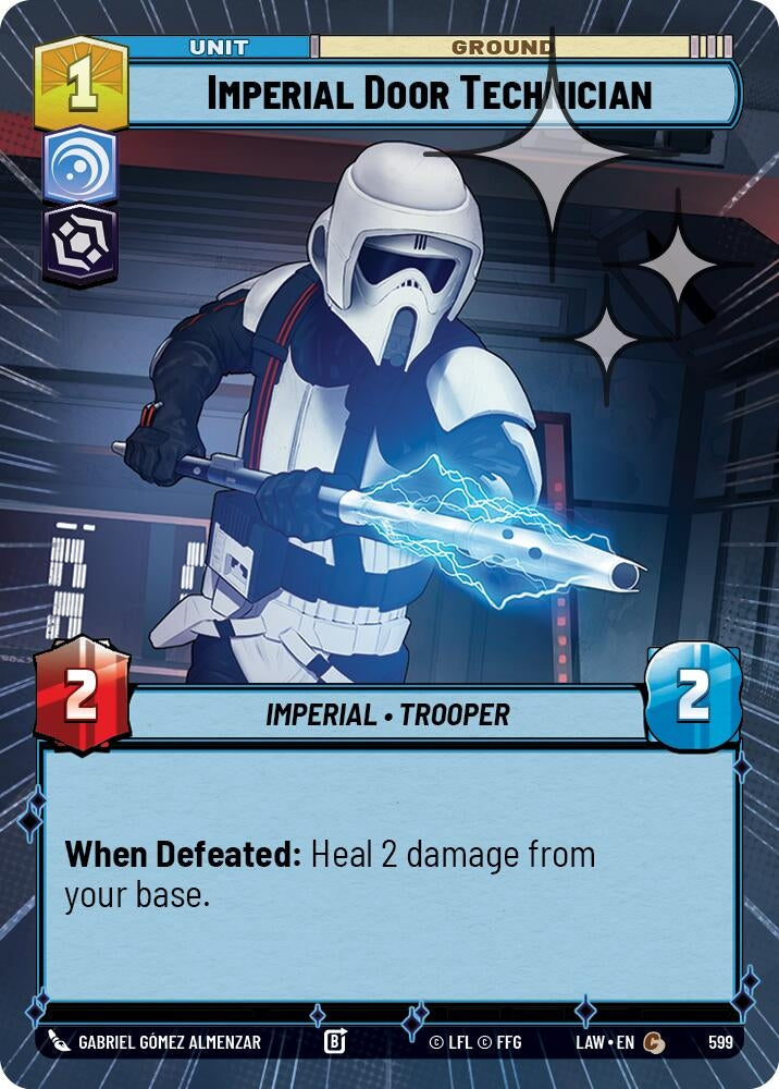 Image for Imperial Door Technician (Hyperspace Foil) (599) (LAW) - Star Wars: Unlimited