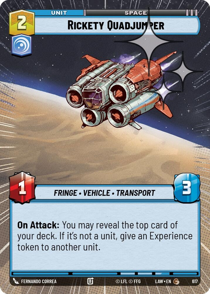 Image for Rickety Quadjumper (Hyperspace Foil) (617) (LAW) - Star Wars: Unlimited