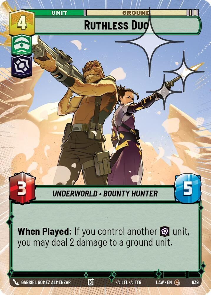 Image for Ruthless Duo (Hyperspace Foil) (639) (LAW) - Star Wars: Unlimited