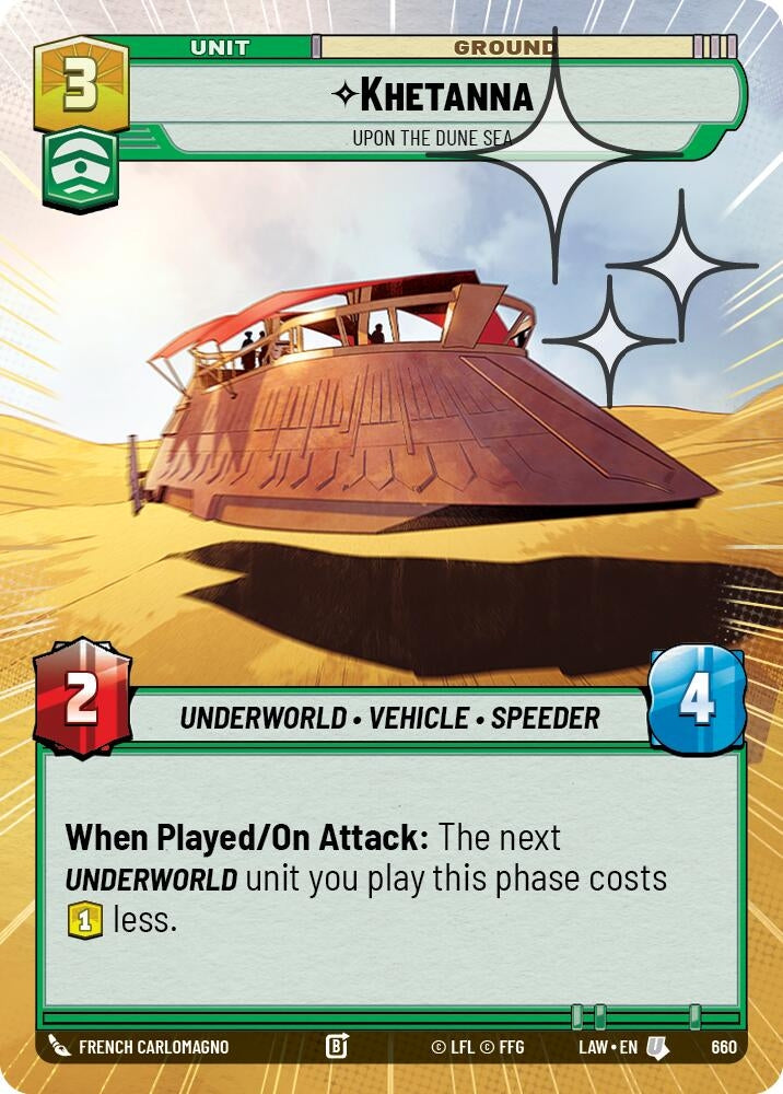 Image for Khetanna - Upon the Dune Sea (Hyperspace Foil) (660) (LAW) - Star Wars: Unlimited