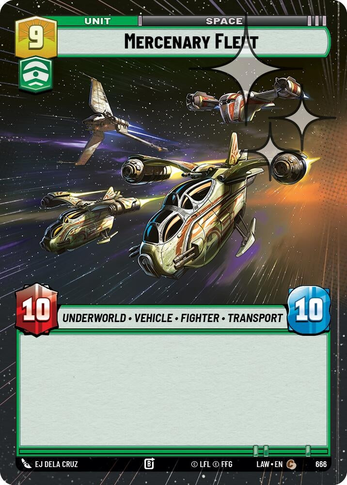 Image for Mercenary Fleet (Hyperspace Foil) (666) (LAW) - Star Wars: Unlimited