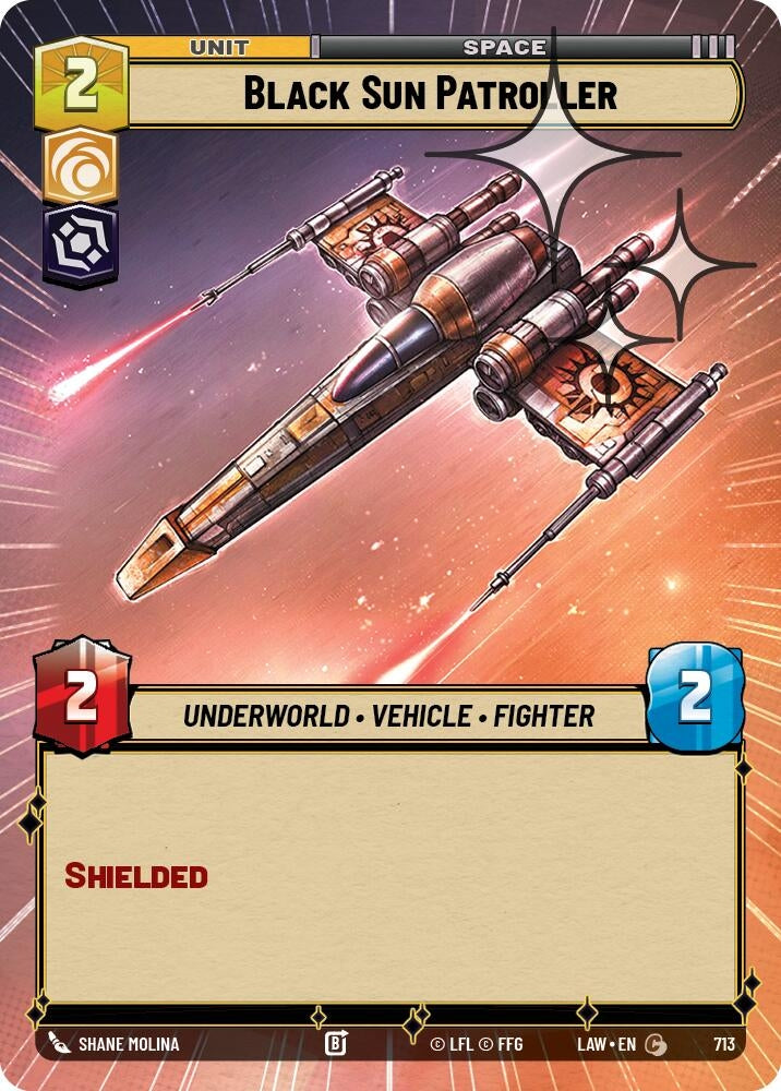 Image for Black Sun Patroller (Hyperspace Foil) (713) (LAW) - Star Wars: Unlimited