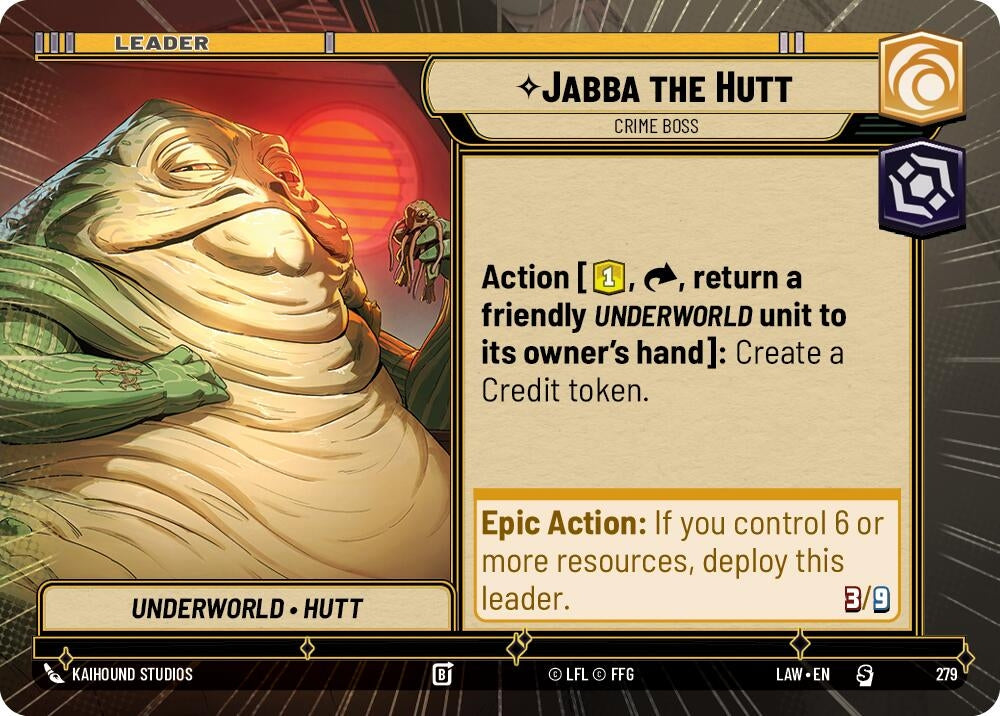 Image for Jabba the Hutt - Crime Boss (Hyperspace) (279) (LAW) - Star Wars: Unlimited