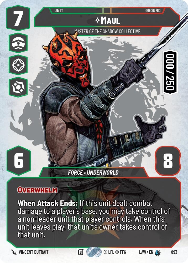 Image for Maul - Master of the Shadow Collective (Serialized) (893) (LAW) - Star Wars: Unlimited