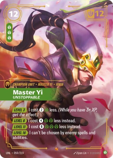 Image for Master Yi - Unstoppable (059/219) (UNL) - Riftbound: League of Legends Trading Card Game