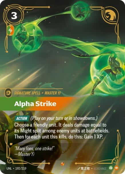 Image for Alpha Strike (192/219) (UNL) - Riftbound: League of Legends Trading Card Game