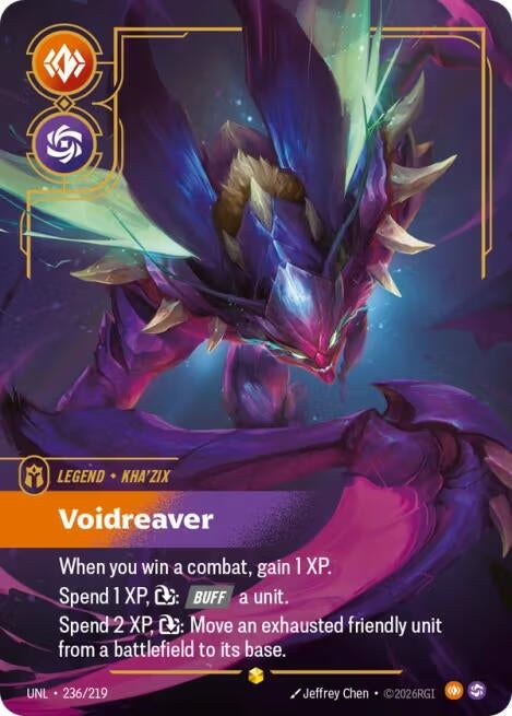 Image for Kha'Zix - Voidreaver (Overnumbered) (236/219) (UNL) - Riftbound: League of Legends Trading Card Game