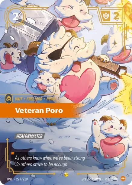 Image for Veteran Poro (Overnumbered) (223/219) (UNL) - Riftbound: League of Legends Trading Card Game