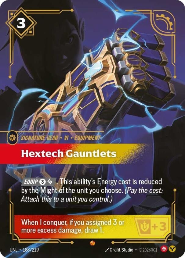 Image for Hextech Gauntlets (188/219) (UNL) - Riftbound: League of Legends Trading Card Game