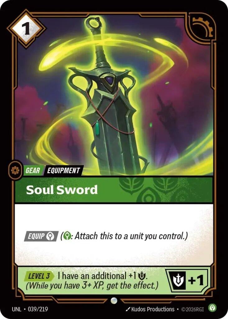 Image for Soul Sword (039/219) (UNL) - Riftbound: League of Legends Trading Card Game