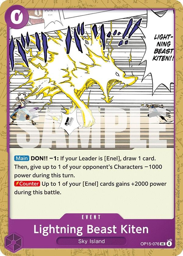 Image for Lightning Beast Kiten (OP15-076) (OP15-EB04) - One Piece Card Game