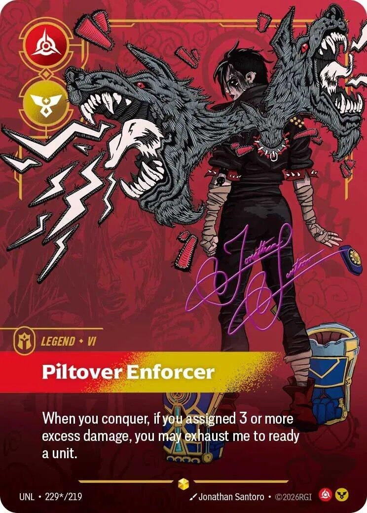 Image for Vi - Piltover Enforcer (Signature) (229*/219) (UNL) - Riftbound: League of Legends Trading Card Game