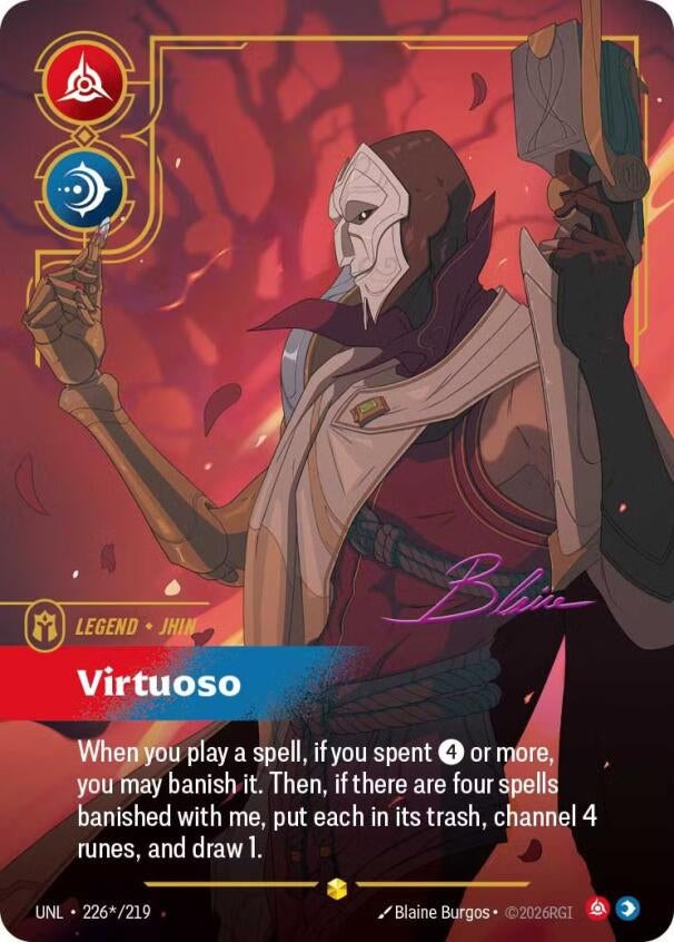 Image for Jhin - Virtuoso (Signature) (226*/219) (UNL) - Riftbound: League of Legends Trading Card Game