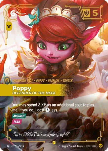 Image for Poppy - Defender of the Meek (Alternate Art) (178a/219) (UNL) - Riftbound: League of Legends Trading Card Game