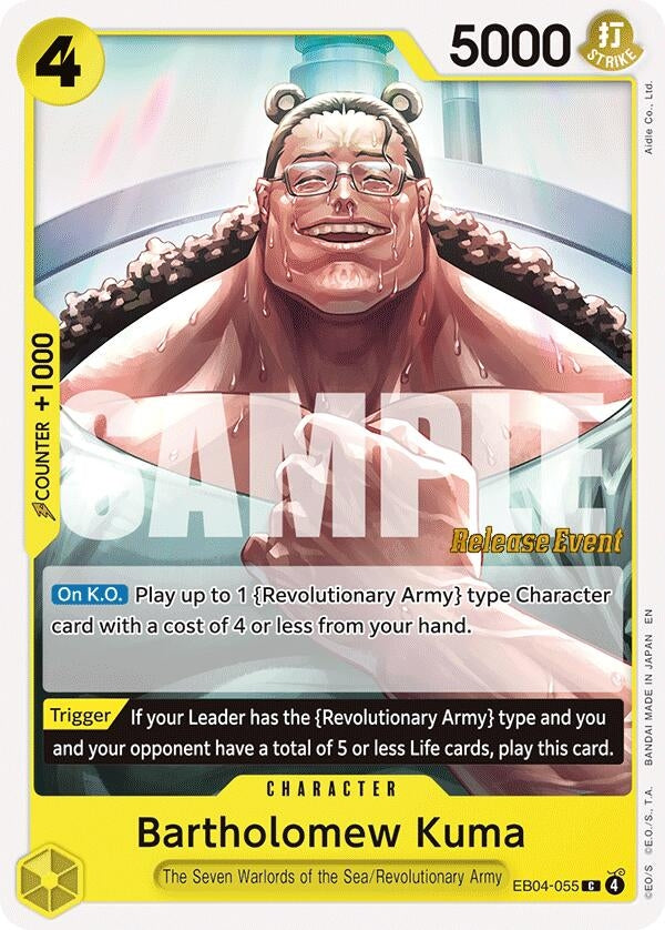 Image for Bartholomew Kuma (EB04-055) (EB04-055) (OP15 RE) - One Piece Card Game