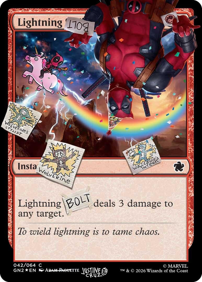 Image for Lightning Bolt (042) (Pool Party Foil) (42) (SLD) - Magic: The Gathering