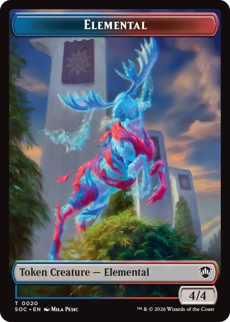 Image for Elemental (0020) // Manifest Double-Sided Token (20 // 30) (SOC) - Magic: The Gathering