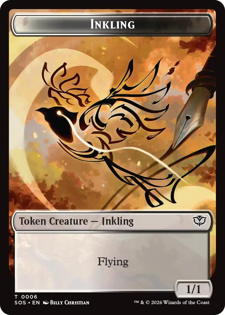 Image for Inkling (0006) // Spirit (0010) Double-Sided Token (6 // 10) (SOS) - Magic: The Gathering