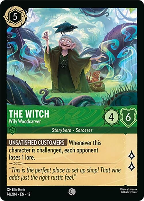 Image for The Witch - Wily Woodcarver (74/204) (12) - Disney Lorcana