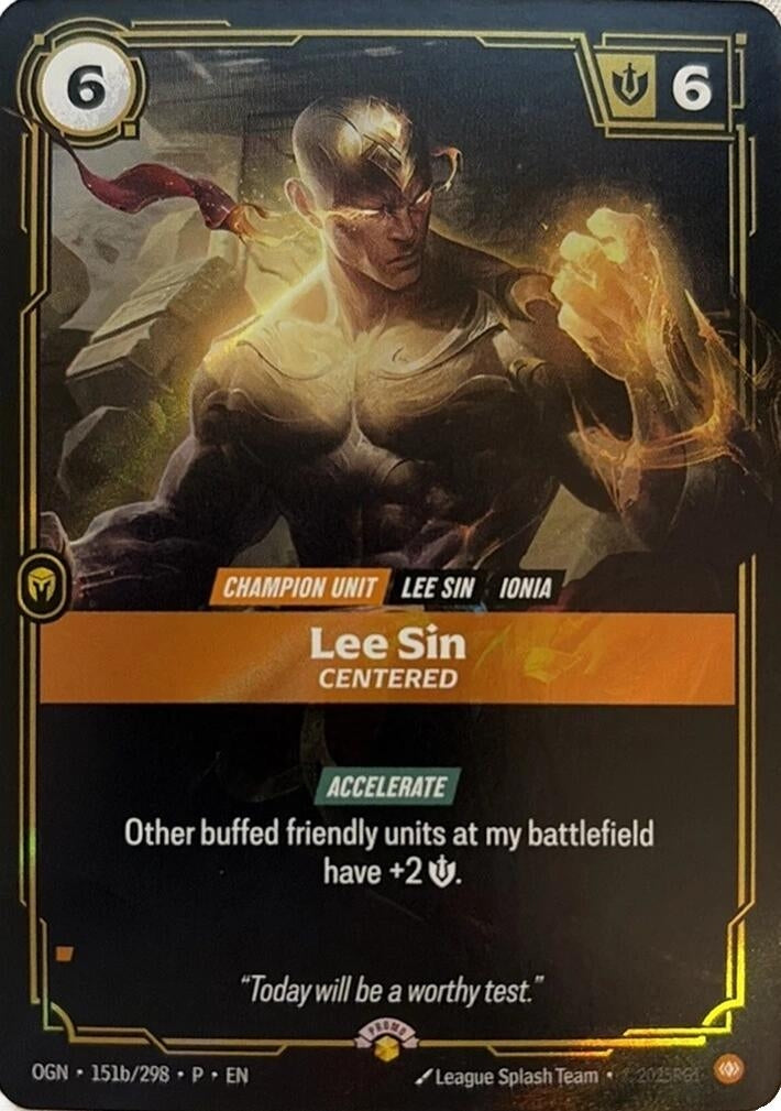 Image for Lee Sin - Centered (151b/298) (OPP) - Riftbound: League of Legends Trading Card Game